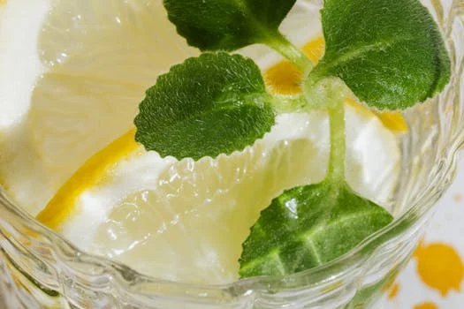 fresh lemonade with mint garnish