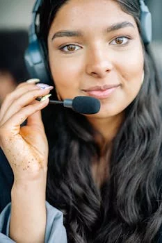 customer service representative helping customers